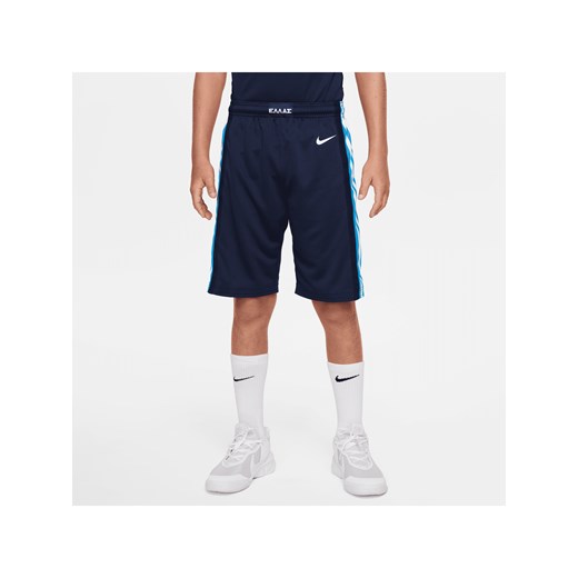 Spodenki do koszykówki dla dużych dzieci Nike Grecja (wersja wyjazdowa) - Niebieski ze sklepu Nike poland w kategorii Spodenki chłopięce - zdjęcie 169755623
