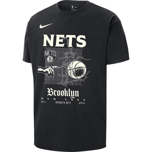 T-shirt męski Nike NBA Max90 Brooklyn Nets Courtside - Czerń ze sklepu Nike poland w kategorii T-shirty męskie - zdjęcie 169755732