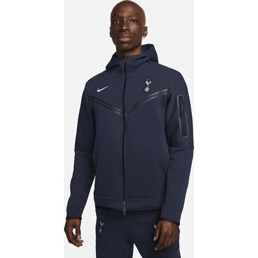 Męska bluza z kapturem i zamkiem na całej długości Nike Tottenham Hotspur Tech Fleece Windrunner - Niebieski ze sklepu Nike poland w kategorii Bluzy męskie - zdjęcie 169755940