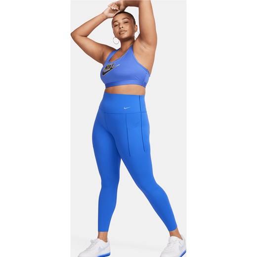 Damskie legginsy 7/8 z wysokim stanem i kieszeniami zapewniające średnie wsparcie Nike Universa - Niebieski ze sklepu Nike poland w kategorii Spodnie damskie - zdjęcie 169756071