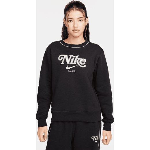Damska dzianinowa bluza dresowa z półokrągłym dekoltem Nike Sportswear - Czerń ze sklepu Nike poland w kategorii Bluzy damskie - zdjęcie 169756094
