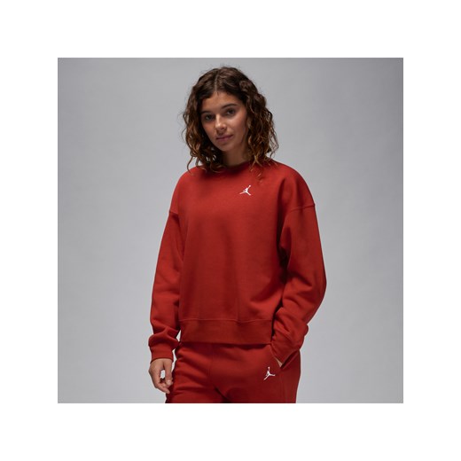 Damska bluza dresowa z półokrągłym dekoltem Jordan Brooklyn Fleece - Czerwony ze sklepu Nike poland w kategorii Bluzy damskie - zdjęcie 169756463