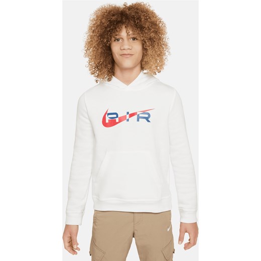 Dzianinowa bluza z kapturem dla dużych dzieci Nike Air - Biel Nike M Nike poland