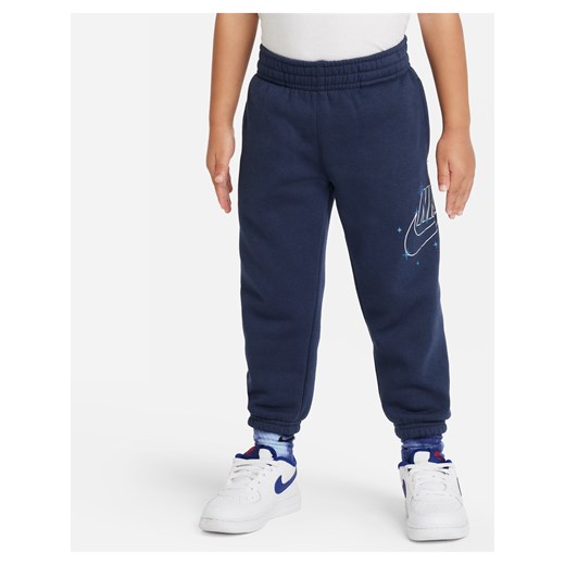 Spodnie dla maluchów Nike Sportswear Shine Fleece Pants - Niebieski ze sklepu Nike poland w kategorii Spodnie chłopięce - zdjęcie 169756871