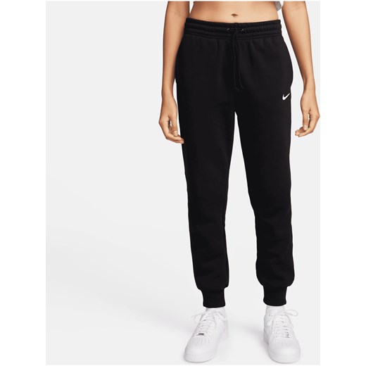 Damskie spodnie dresowe ze średnim stanem Nike Sportswear Phoenix Fleece - Czerń ze sklepu Nike poland w kategorii Spodnie damskie - zdjęcie 169756904