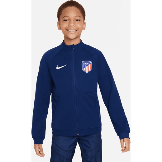 Dzianinowa kurtka piłkarska dla dużych dzieci Atlético Madryt Academy Pro - Niebieski ze sklepu Nike poland w kategorii Kurtki chłopięce - zdjęcie 169757032