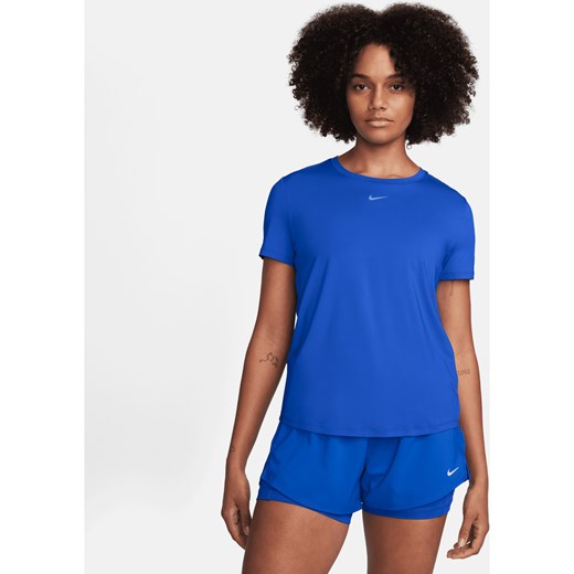Damska koszulka z krótkim rękawem Dri-FIT Nike One Classic - Niebieski Nike XS (EU 32-34) Nike poland