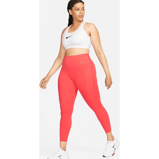 Damskie legginsy 7/8 z wysokim stanem i kieszeniami zapewniające średnie wsparcie Nike Universa - Czerwony ze sklepu Nike poland w kategorii Spodnie damskie - zdjęcie 169757161