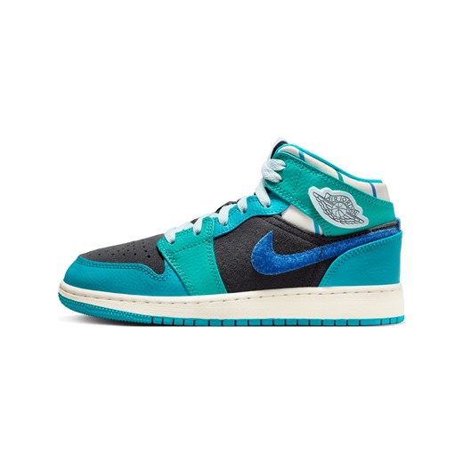 Buty dla dużych dzieci Air Jordan 1 Mid Sneaker School - Szary ze sklepu Nike poland w kategorii Buty sportowe dziecięce - zdjęcie 169757381