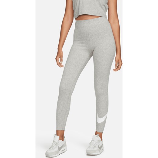 Damskie legginsy z wysokim stanem i grafiką Nike Sportswear Classics - Szary ze sklepu Nike poland w kategorii Spodnie damskie - zdjęcie 169757551
