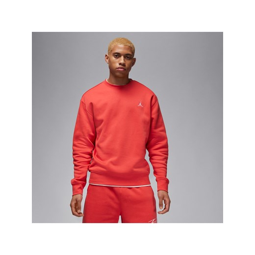 Męska bluza dresowa z półokrągłym dekoltem Jordan Brooklyn Fleece - Czerwony ze sklepu Nike poland w kategorii Bluzy męskie - zdjęcie 169757820