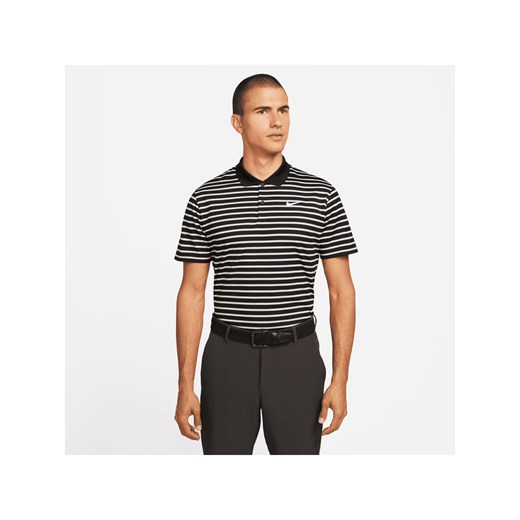 Męska koszulka polo do golfa w paski Nike Dri-FIT Victory - Czerń ze sklepu Nike poland w kategorii T-shirty męskie - zdjęcie 169757964