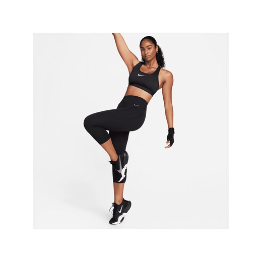 Damskie legginsy o skróconym kroju z wysokim stanem i kieszeniami zapewniające średnie wsparcie Nike Universa - Czerń ze sklepu Nike poland w kategorii Spodnie damskie - zdjęcie 169758060