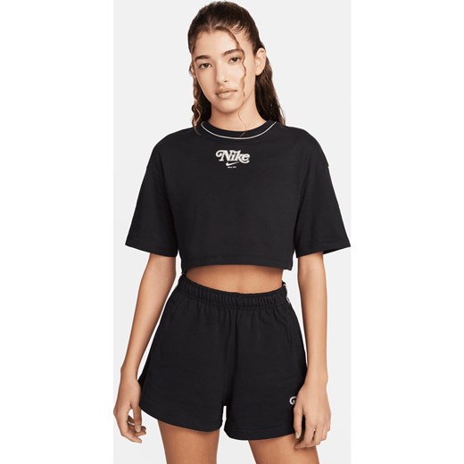 T-shirt damski o krótkim kroju Nike Sportswear - Czerń ze sklepu Nike poland w kategorii Bluzki damskie - zdjęcie 169758091