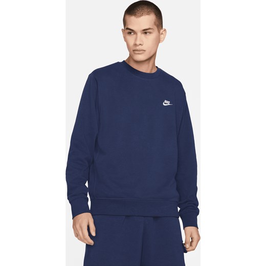 Męska bluza z dzianiny Nike Sportswear Club - Niebieski ze sklepu Nike poland w kategorii Bluzy męskie - zdjęcie 169758342