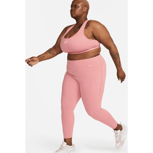 Damskie legginsy 7/8 z wysokim stanem i kieszeniami zapewniające średnie wsparcie Nike Universa (duże rozmiary) - Różowy ze sklepu Nike poland w kategorii Spodnie damskie - zdjęcie 169758374