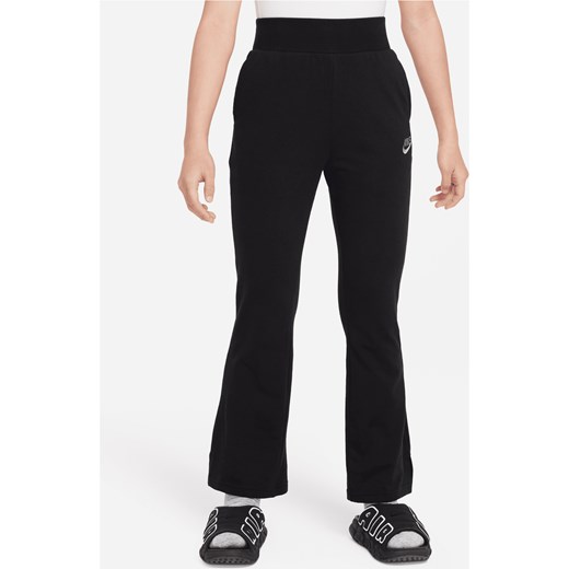 Spodnie z rozszerzanymi nogawkami dla dużych dzieci (dziewcząt) Nike Sportswear - Czerń ze sklepu Nike poland w kategorii Spodnie dziewczęce - zdjęcie 169758380