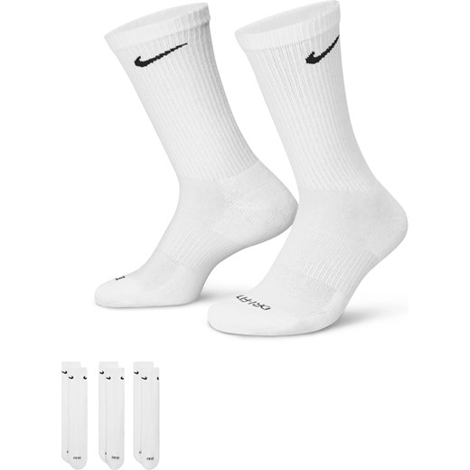Klasyczne skarpety treningowe Nike Everyday Plus Cushioned (3 pary) - Biel Nike 46-50 Nike poland