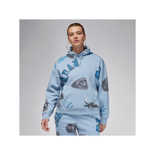 Damska bluza z kapturem Jordan Brooklyn Fleece - Niebieski ze sklepu Nike poland w kategorii Bluzy damskie - zdjęcie 169758450