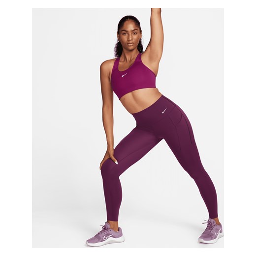 Damskie legginsy o pełnej długości z wysokim stanem i kieszeniami zapewniające średnie wsparcie Nike Universa - Czerwony ze sklepu Nike poland w kategorii Spodnie damskie - zdjęcie 169758482