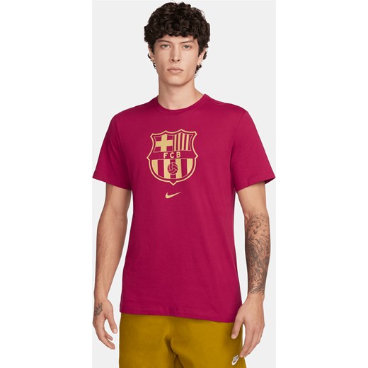 Męski T-shirt piłkarski FC Barcelona Crest - Czerwony ze sklepu Nike poland w kategorii T-shirty męskie - zdjęcie 169758552