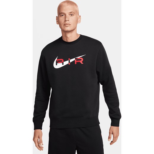 Męska bluza dresowa z dzianiny z półokrągłym dekoltem Nike Air - Czerń ze sklepu Nike poland w kategorii Bluzy męskie - zdjęcie 169758722