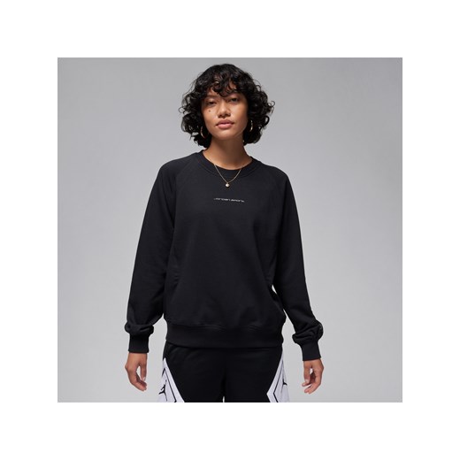 Damska dzianinowa bluza dresowa z półokrągłym dekoltem i grafiką Jordan Sport - Czerń ze sklepu Nike poland w kategorii Bluzy damskie - zdjęcie 169758760