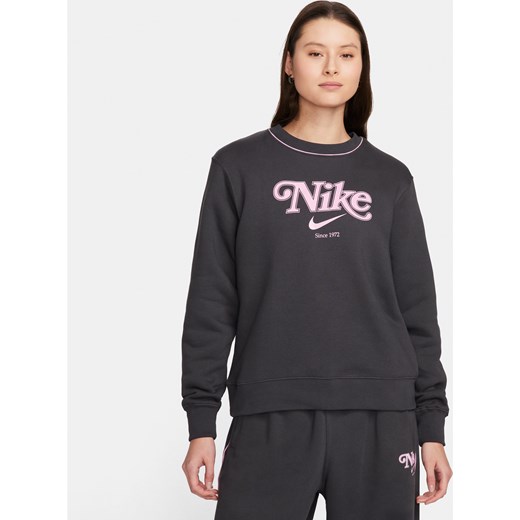 Damska dzianinowa bluza dresowa z półokrągłym dekoltem Nike Sportswear - Szary ze sklepu Nike poland w kategorii Bluzy damskie - zdjęcie 169758802