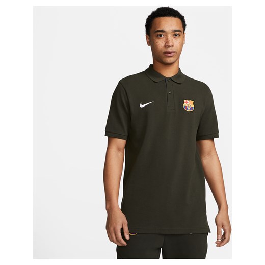Męska koszulka piłkarska polo Nike FC Barcelona - Zieleń ze sklepu Nike poland w kategorii T-shirty męskie - zdjęcie 169759132