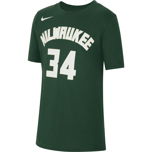 T-shirt dla dużych dzieci Nike NBA Milwaukee Bucks - Zieleń ze sklepu Nike poland w kategorii T-shirty chłopięce - zdjęcie 169759232