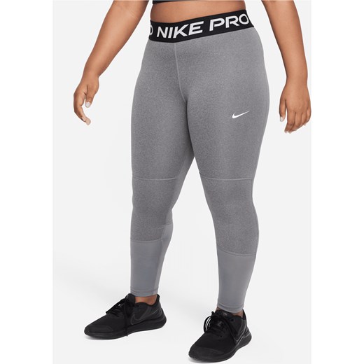 Legginsy dla dużych dzieci (dziewcząt) Nike Pro Dri-FIT (szerszy rozmiar) - Szary ze sklepu Nike poland w kategorii Spodnie dziewczęce - zdjęcie 169759244