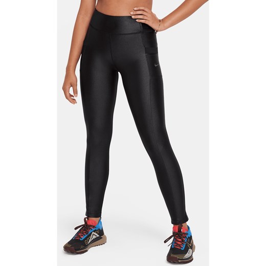 Legginsy z kieszeniami dla dużych dzieci (dziewcząt) Nike Dri-FIT One - Czerń ze sklepu Nike poland w kategorii Spodnie dziewczęce - zdjęcie 169759263