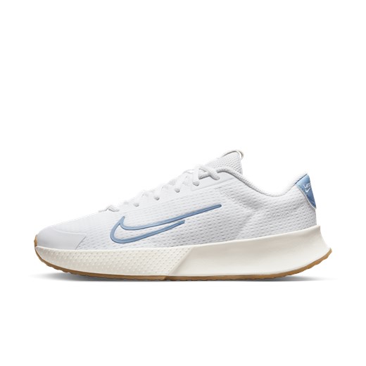 Buty sportowe damskie Nike dla tenisistów na płaskiej podeszwie sznurowane białe