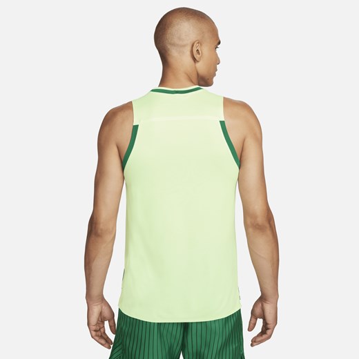 T-shirt męski Nike sportowy zielony z krótkimi rękawami 