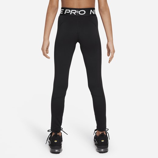 Spodnie dziewczęce Nike na wiosnę czarne z napisami 