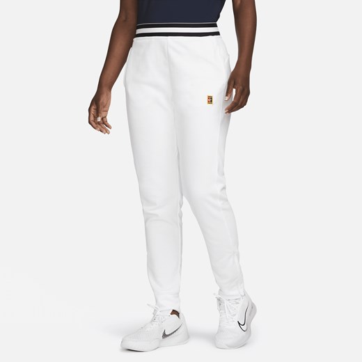 Damskie spodnie z dzianiny dresowej do tenisa NikeCourt Dri-FIT Heritage - Biel Nike XS (EU 32-34) Nike poland
