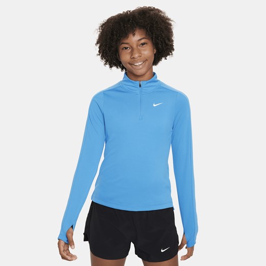 Koszulka do golfa z długim rękawem i zamkiem 1/2 dla dużych dzieci (dziewcząt) Nike M Nike poland