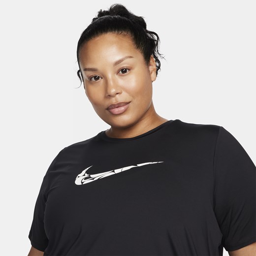 Bluzka damska Nike z okrągłym dekoltem czarna z krótkim rękawem 