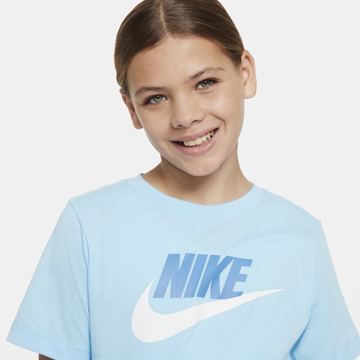 Niebieska bluzka dziewczęca Nike bawełniana 