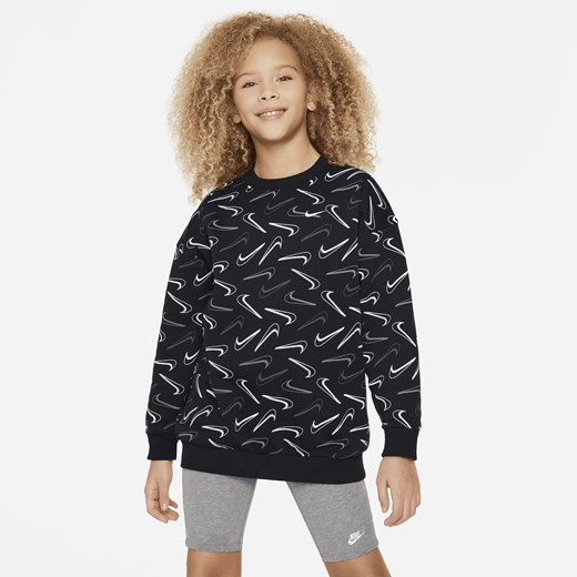 Bluza dresowa o kroju oversize z półokrągłym dekoltem dla dużych dzieci Nike S Nike poland