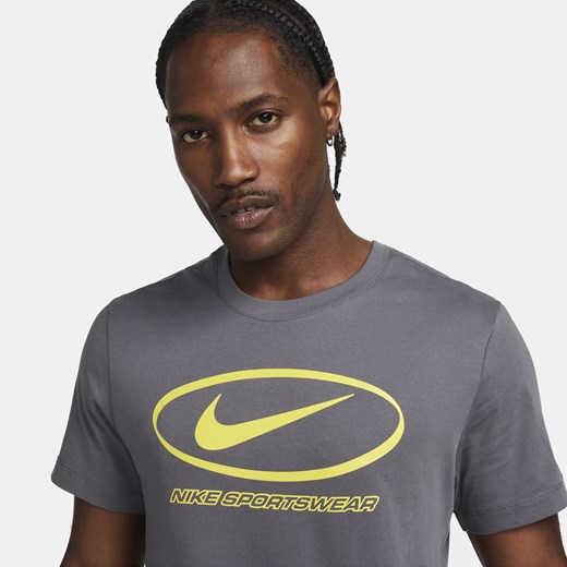 T-shirt męski Nike z napisami z krótkim rękawem bawełniany 