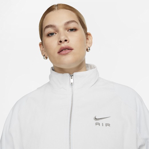 Nike kurtka damska sztruksowa bez kaptura jesienna szara