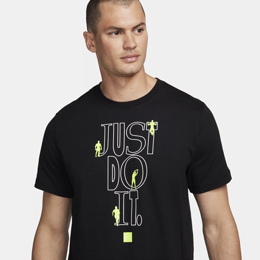 T-shirt męski Nike w sportowym stylu czarny z krótkim rękawem 
