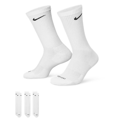 Klasyczne skarpety treningowe Nike Everyday Plus Cushioned (3 pary) - Biel Nike 38-42 Nike poland