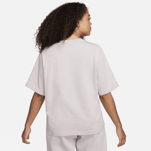 Bluzka damska Nike z napisem bawełniana z okrągłym dekoltem z krótkimi rękawami 