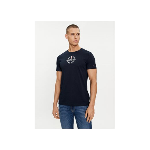 Tommy Hilfiger T-Shirt Global Stripe MW0MW34388 Granatowy Regular Fit ze sklepu MODIVO w kategorii T-shirty męskie - zdjęcie 169774741