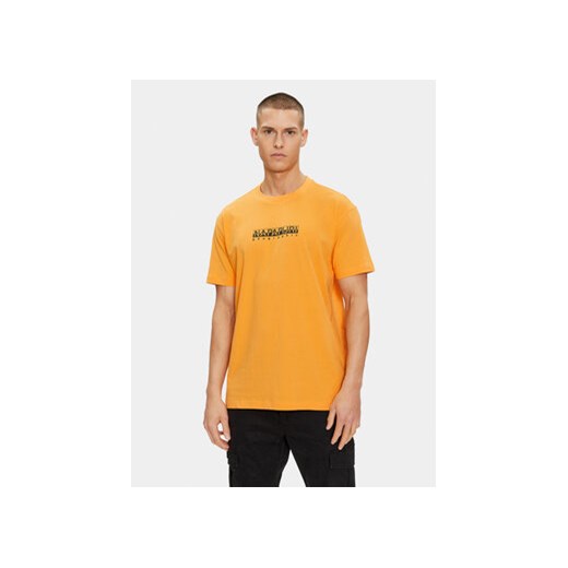 Napapijri T-Shirt NP0A4H8S Żółty Regular Fit ze sklepu MODIVO w kategorii T-shirty męskie - zdjęcie 169774910