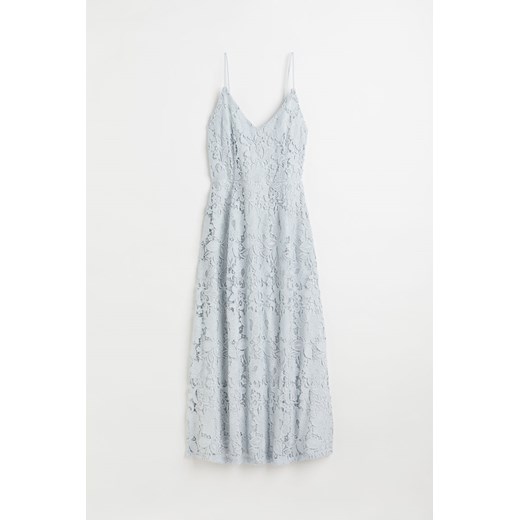 H & M - Koronkowa sukienka z dekoltem w serek - Niebieski H & M M H&M
