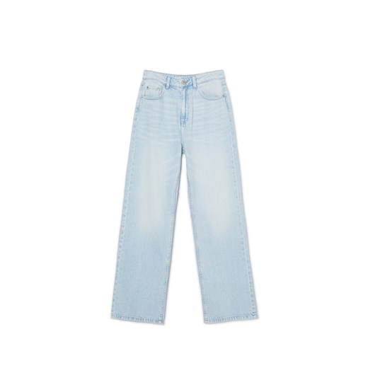 Cropp - Jasnoniebieskie jeansy wide leg - niebieski ze sklepu Cropp w kategorii Jeansy damskie - zdjęcie 169779010