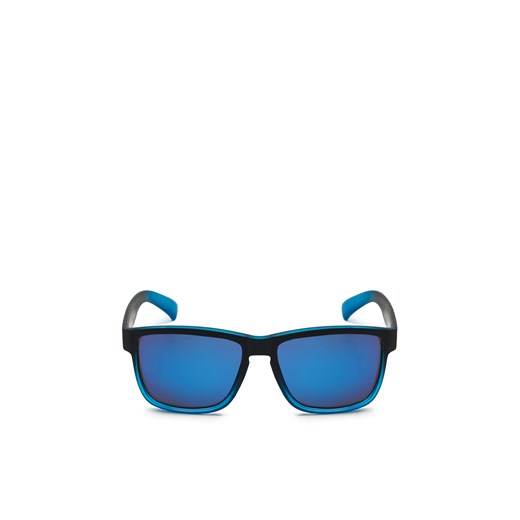 Cropp - Niebiesko-czarne okulary przeciwsłoneczne - niebieski ze sklepu Cropp w kategorii Okulary przeciwsłoneczne męskie - zdjęcie 169779074